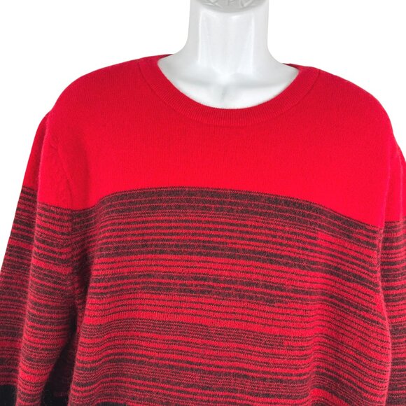 Banana Republic Heritage Sweater 2XLT Mohair Blend Red Black Striped FS-1484 - Picture 3 of 8
